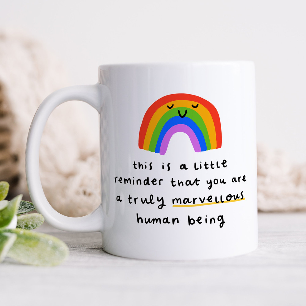 You Are A Truly Marvellous Human Being Mug - Personalised Mug, Friendship Gift, Thank You Gift, Positivity, Rainbow.jpg