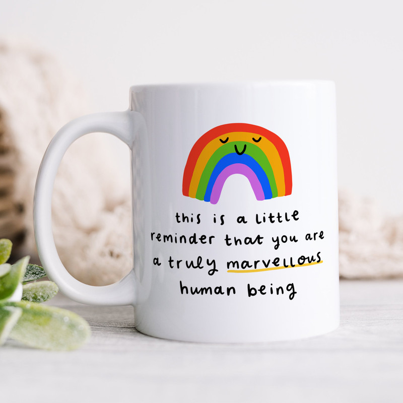 You Are A Truly Marvellous Human Being Mug - Personalised Mug, Friendship Gift, Thank You Gift, Positivity, Rainbow.jpg