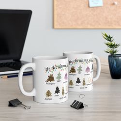 christmas taylor mug, tis the damn season mu, taylor album christmas tree, swiftie christmas gift, taylor holiday sweate
