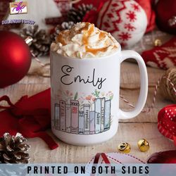 personalized floral albums as book mug, custom name mug, music album inspired, concert fan gift, gift for her, gift for