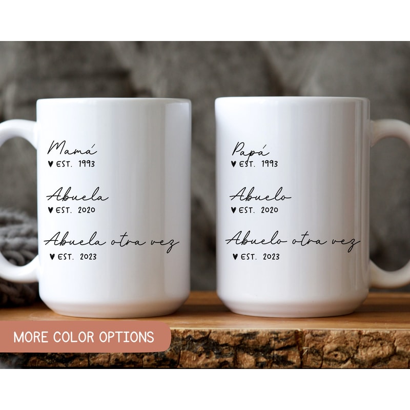 Abuela Abuelo otra vez Mug, Abuelos otravez Pregnancy Announcement, Grandma again spanish, Grandpa again Gift, Grandma Grandpa Again Spanish.jpg