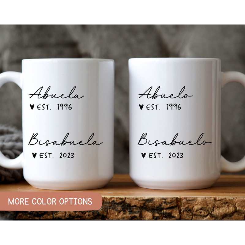Bisabuela Bisabuelo Mug, Bisabuelos Pregnancy Announcement, New Bisabuela Gift, New Bisabuelo Gift, Great Grandparents Spanish Gift.jpg