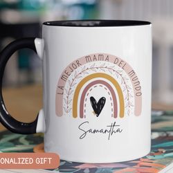 custom mama mug, rainbow mama mug, mothers day coffee mug, mothers day gift for new mom gift, mejor mama del mundo gift