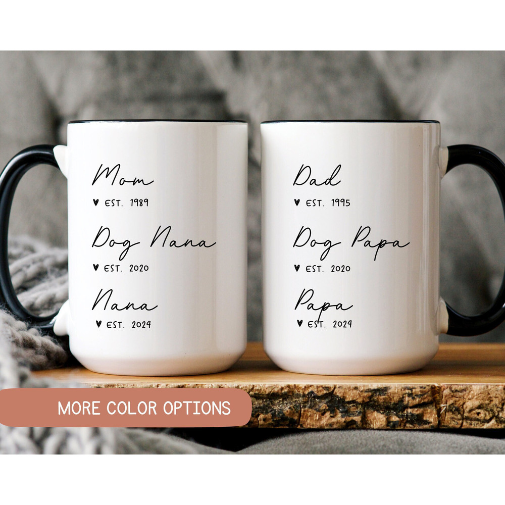 Grandparents Pregnancy Announcement, New Nana Gift, New Papa Gift, Nana and Papa Mug Set, New Baby Announcement, New Grandma Gift Mug.jpg