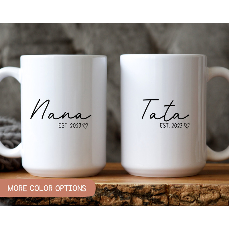 Nana Tata Pregnancy Announcement, New Nana Gift, New Tata Gift, Nana and Tata Mug Set, New Baby Announcement, New Grandma Gift Mug.jpg
