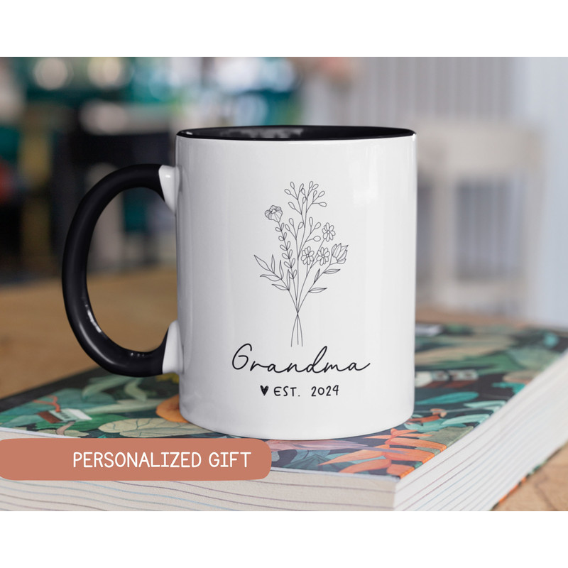 New Grandma Mug, Pregnancy Announcement Gift, Pregnancy Reveal, New Grandma Gift, New Baby Announcement, Baby Reveal, Wildflowers Mug.jpg
