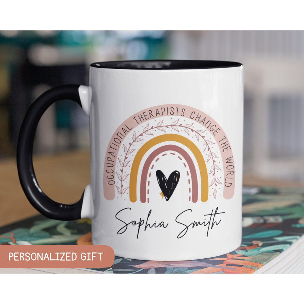 Personalized Rainbow Occupational Therapist Gift, OT Occupational Therapist Mug, OT Mug, Custom OT Mug, Ot Graduation Mug Gift.jpg