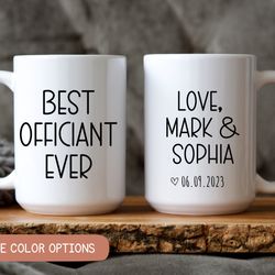 personalized wedding officiant gift, officiant gift idea, officiant thank you mug, custom officiant wedding mug, thank y
