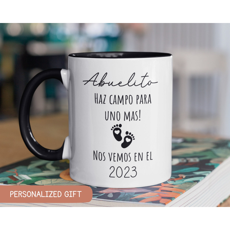 Sorpresa Vas a Ser Abuelo Gift, Baby Announcement Mug in Spanish, Anuncio de Embarazo en espanol Gift, Baby Reveal Spanish. Abuelo Mug.jpg