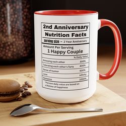 2nd anniversary gifts for him funny nutrition facts 2nd wedding anniversary 2 year dating gift for boyfriend girlfriend