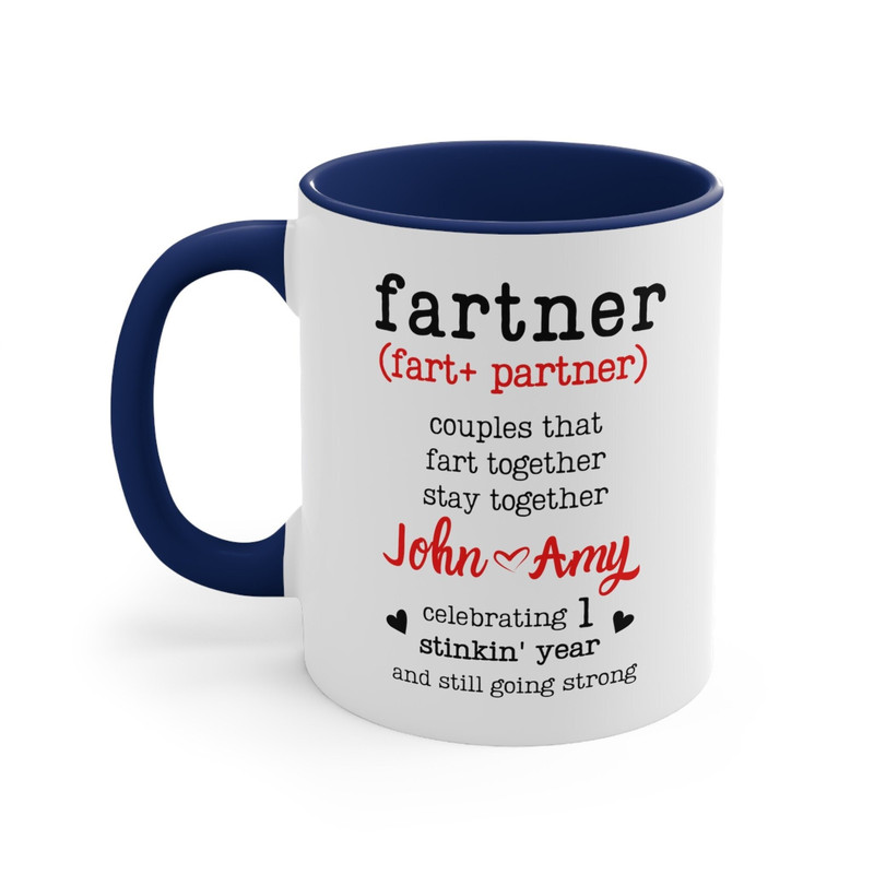 Funny 1st Anniversary Gift Coffee Mug for Couples, Fart Partner Humor, First Dating Anniversary Gift for Boyfriend Husband Wife Girlfriend.jpg