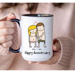personalized anniversary gift for husband, wife mug, wedding gift for couples, funny anniversary mug for parents, custo