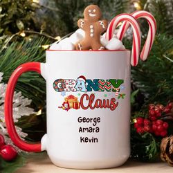 personalized granny claus mug for granny gifts for grandma from grandkids christmas gift for granny mug custom grandchil