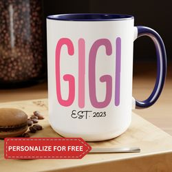 personalized new gigi mug for new grandma gift for new gigi gifts from grandkids christmas gift for first time grandmoth