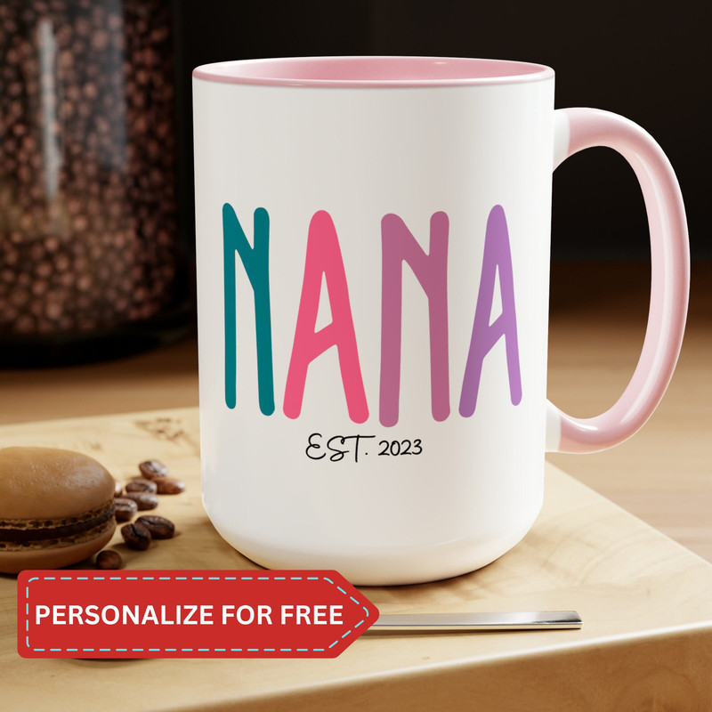 Personalized New Nana Mug for New Grandma Gift for New Nana Gifts from Grandkids Christmas Gift for First Time Grandmother Announcement Cup.jpg