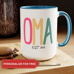 personalized new oma mug for new grandma gift for new oma gifts from grandkids christmas gift for first time grandmother