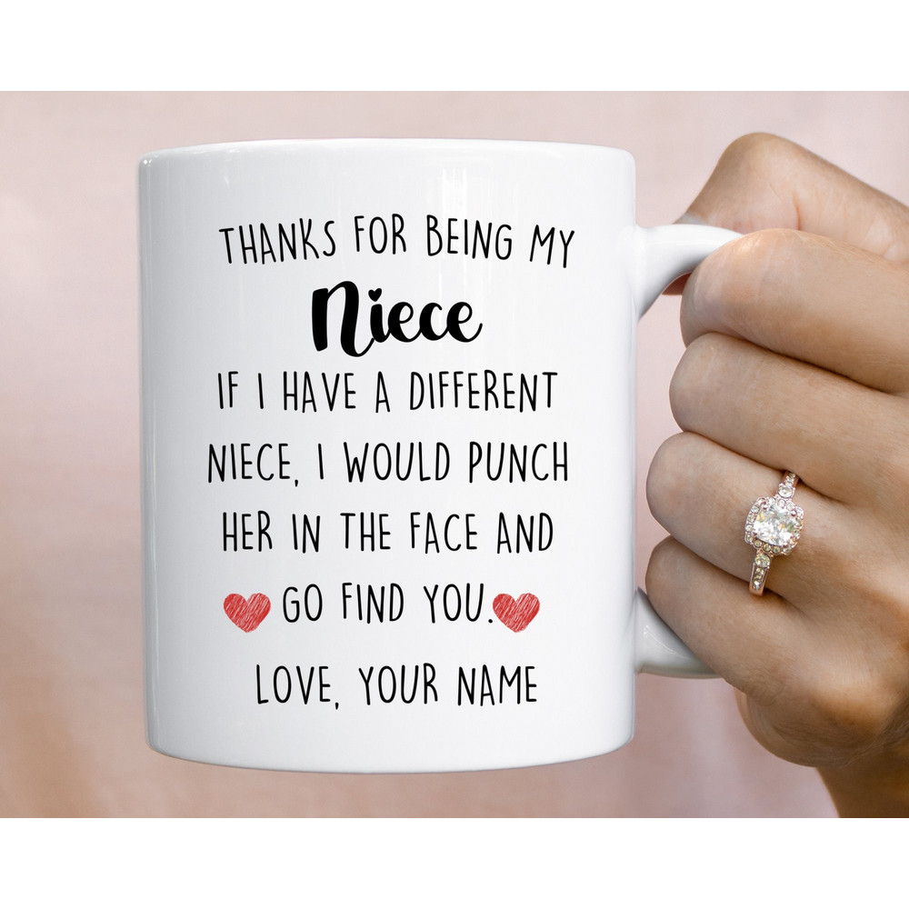 Personalized Niece Gift for Niece Mug, Thanks for Being My Niece Coffee Mug, Birthday Christmas Gifts from Aunt Uncle Girls Graduation Gift.jpg