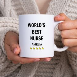 custom name worlds best nurse mug  coffee tea mugs gifts for nurse best nurse gift  personalized mugs with  5 star revie