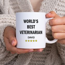 custom name worlds best veterinarian mug  coffee tea mugs gifts for veterinarian friend  personalized mugs with  5 star