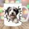 3D Bearded Collie Hole In A Wall Mug Wrap, 11oz & 15oz Mug Template, Mug Sublimation Design, Mug Wrap Template, Instant Digital Download PNG.jpg