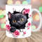3D Black Kitten Hole In A Wall Mug Wrap, 11oz & 15oz Mug Template, Mug Sublimation Design, Mug Wrap Template, Instant Digital Download PNG.jpg