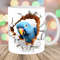 3D Blue Parrot Mug Wrap, 11oz & 15oz Mug Template, Mug Sublimation Design, Hole In A Wall Mug Wrap Template, Instant Digital Download PNG.jpg