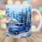 3D Blue Truck Mug Wrap, 11oz & 15oz Mug Template, Mug Sublimation Design, Christmas Mug Wrap Template, Instant Digital Download PNG.jpg