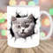 3D Cat Hole In A Wall Mug Wrap, 11oz & 15oz Mug Template, Mug Sublimation Design, Kitten Mug Wrap Template, Instant Digital Download PNG.jpg