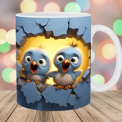 3d chicks hole in a wall mug wrap 11oz and 15oz mug template mug sublimation design mug wrap template