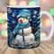 3D Christmas Snowman Mug Wrap, 11oz And 15oz Mug Template, Mug Sublimation Design, Winter Mug Wrap Template, Instant Digital Download PNG.jpg