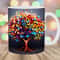 3D Colorful Butterflies Tree Mug Wrap, 11oz And 15oz Mug Template, Mug Sublimation Design, Mug Wrap Template, Instant Digital Download PNG.jpg