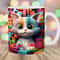 3D Colorful Cat Mug Wrap, 11oz & 15oz Mug Template, Mug Sublimation Design, Books Mug Wrap Template, Instant Digital Download PNG.jpg