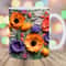 3D Colorful Wild Flowers Mug Wrap, 11oz & 15oz Mug Template, Mug Sublimation Design, Mug Wrap Template, Instant Digital Download PNG.jpg