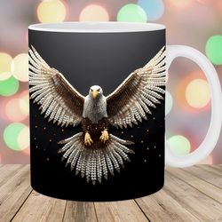 3d eagle mug wrap  11oz and 15oz mug template  mug sublimation design  mug wrap template