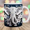 3D Elephant Crystal Flowers Mug Wrap, 11oz & 15oz Mug Template, Mug Sublimation Design, Mug Wrap Template, Instant Digital Download PNG.jpg
