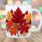 3D Embroidered Autumn Leaves Mug Wrap, 11oz And 15oz Mug Template, Mug Sublimation Design, Mug Wrap Template, Instant Digital Download PNG.jpg