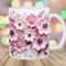 3D Embroidered Flowers Mug Wrap, 11oz And 15oz Mug Template, Floral Mug Sublimation Design, Mug Wrap Template, Instant Digital Download PNG.jpg