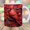 3D Engraved Leather Red Cardinal Bird Mug Wrap, 11oz & 15oz Mug Template, Mug Sublimation Design, Mug Wrap Template, Digital Download PNG.jpg