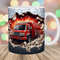3D Fire Engine Hole In A Wall Mug Wrap, 11oz & 15oz Mug Template, Mug Sublimation Design, Mug Wrap Template, Instant Digital Download PNG.jpg