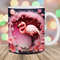 3D Flamingo Hole In A Wall Mug Wrap, 11oz & 15oz Mug Template, Mug Sublimation Design, Pink Mug Wrap Template, Instant Digital Download PNG.jpg