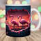 3D Flamingos Mug Wrap, 11oz & 15oz Mug Template, Hole In A Wall Mug Sublimation Design, City Mug Wrap Template, Instant Digital Download PNG.jpg