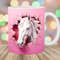 3D Horse Hole In A Pink Wall Mug Wrap, 11oz And 15oz Mug Template, Mug Sublimation Design, Mug Wrap Template, Instant Digital Download PNG.jpg