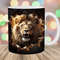 3D Lion Mug Wrap, 11oz & 15oz Mug Template, Hole In A Wall Mug Sublimation Design, Gold Mug Wrap Template, Instant Digital Download PNG.jpg