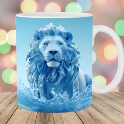 3d lion mug wrap  11oz & 15oz mug template  mug sublimation design  water mug wrap template