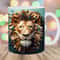 3D Lion Mug Wrap, 11oz And 15oz Mug Template, Mug Sublimation Design, Mug Wrap Template, Instant Digital Download PNG.jpg
