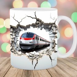 3d metro train hole in a wall mug wrap 11oz & 15oz mug template mug sublimation design mug wrap template