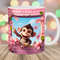 3D Monkey Hole In A Wall Mug Wrap, 11oz & 15oz Mug Template, Mug Sublimation Design, Pink Mug Wrap Template, Instant Digital Download PNG.jpg