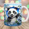 3D Panda Hole In A Wall Mug Wrap, 11oz & 15oz Mug Template, Mug Sublimation Design, Blue Flowers Mug Template, Instant Digital Download PNG.jpg