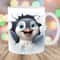 3D Penguin Hole In A Wall Mug Wrap, 11oz And 15oz Mug Template, Mug Sublimation Design, Mug Wrap Template, Instant Digital Download PNG.jpg