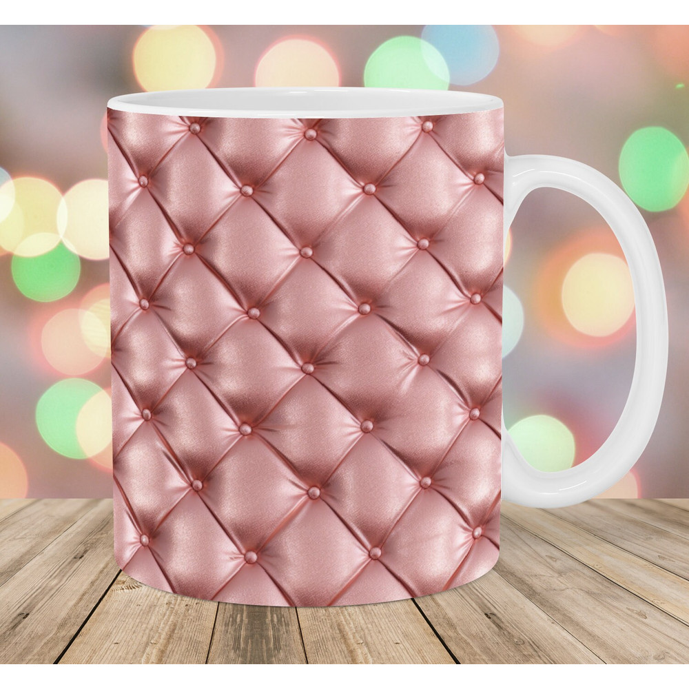 3D Pink Glitter Puffy Mug Wrap, 11oz And 15oz Mug Template, Mug Sublimation Design, Mug Wrap Template, Instant Digital Download PNG.jpg